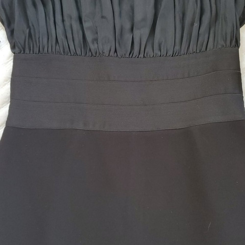 Classic Little Black Cocktail Dress Medium Cummerbund Waistband Formal Party - Picture 7 of 15